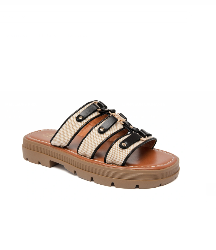 sandales plates pour femme avec brides