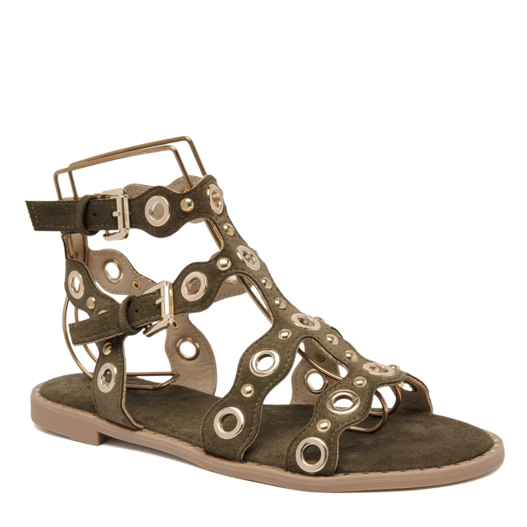 sandales plates de style spartiates