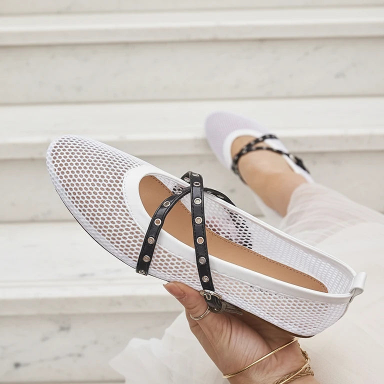 Ballerines  en maille avec brides