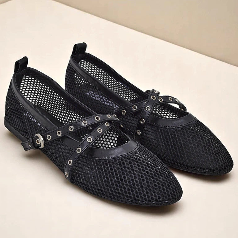 Ballerines  en maille avec brides