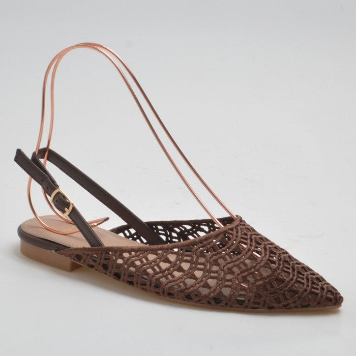 Ballerine slingback à bout pointu