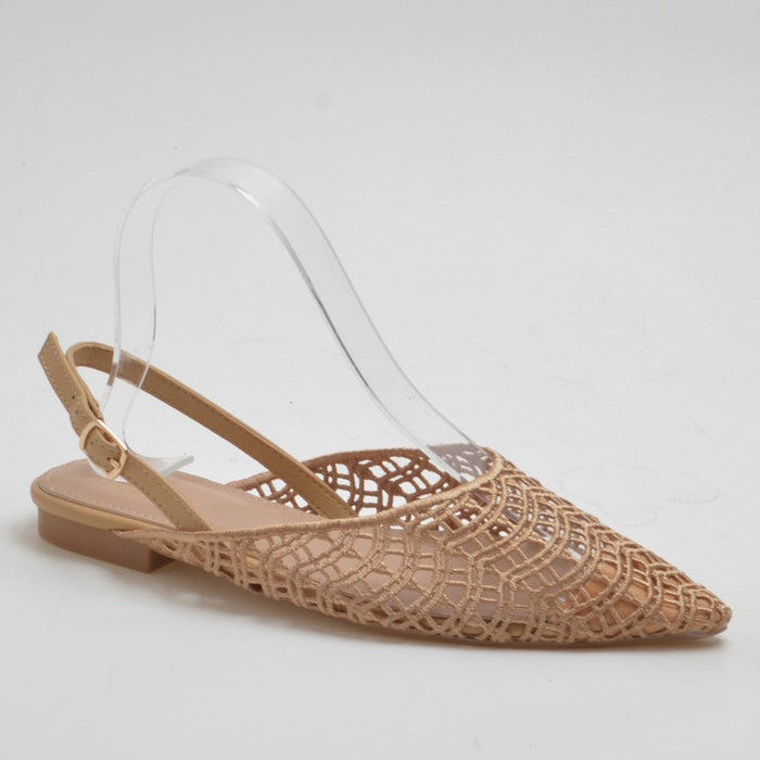 Ballerine slingback à bout pointu