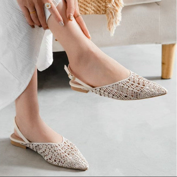 Ballerine slingback à bout pointu
