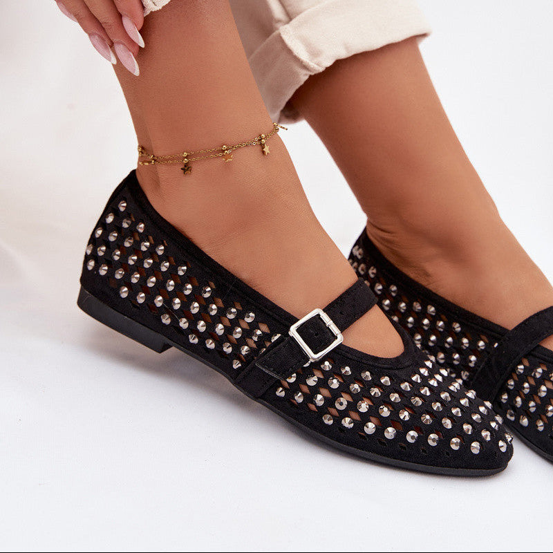 Ballerines  à Studs Argentés