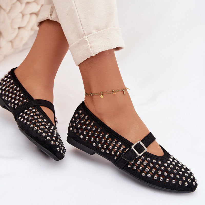 Ballerines  à Studs Argentés