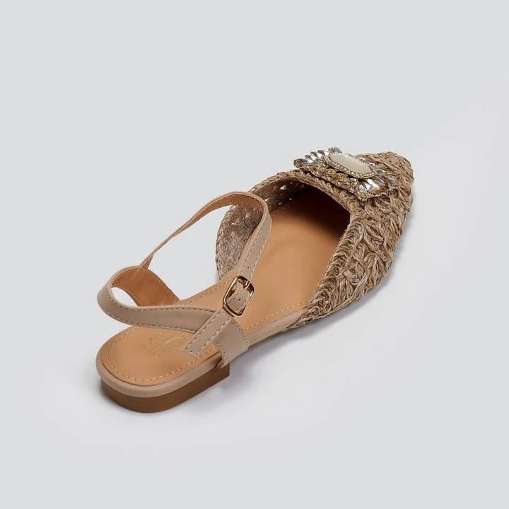 Ballerines Tressées avec Bride et Ornement