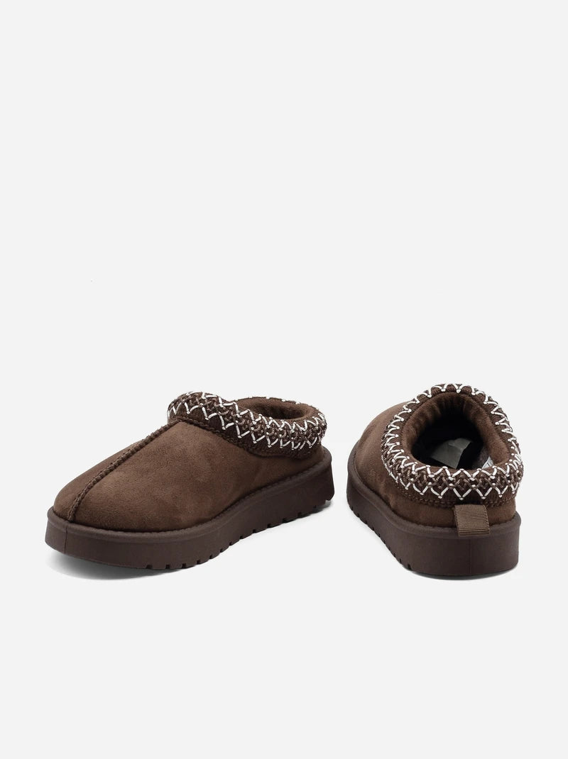 Sabots en suédine à broderies