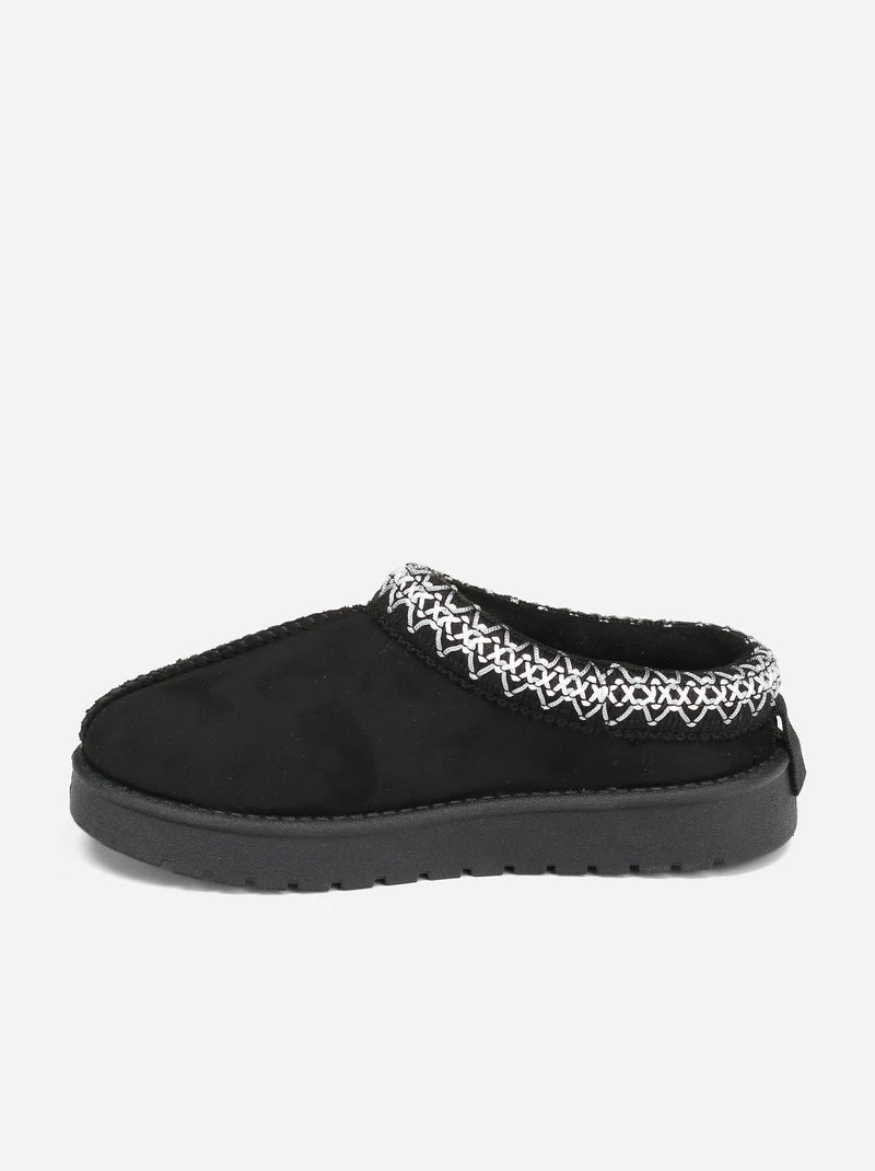 Sabots en suédine à broderies