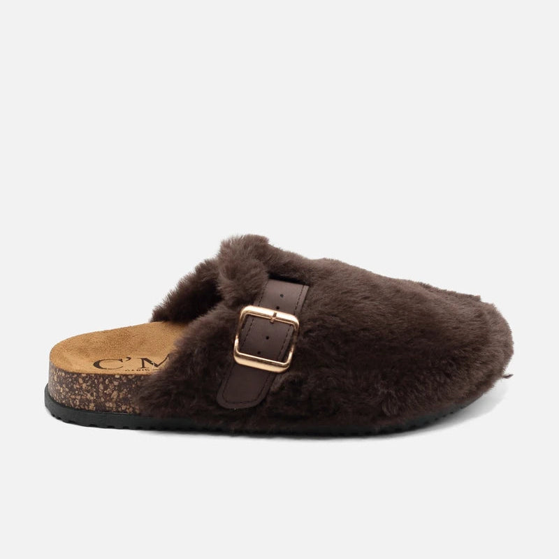 Mules à fausse fourrure