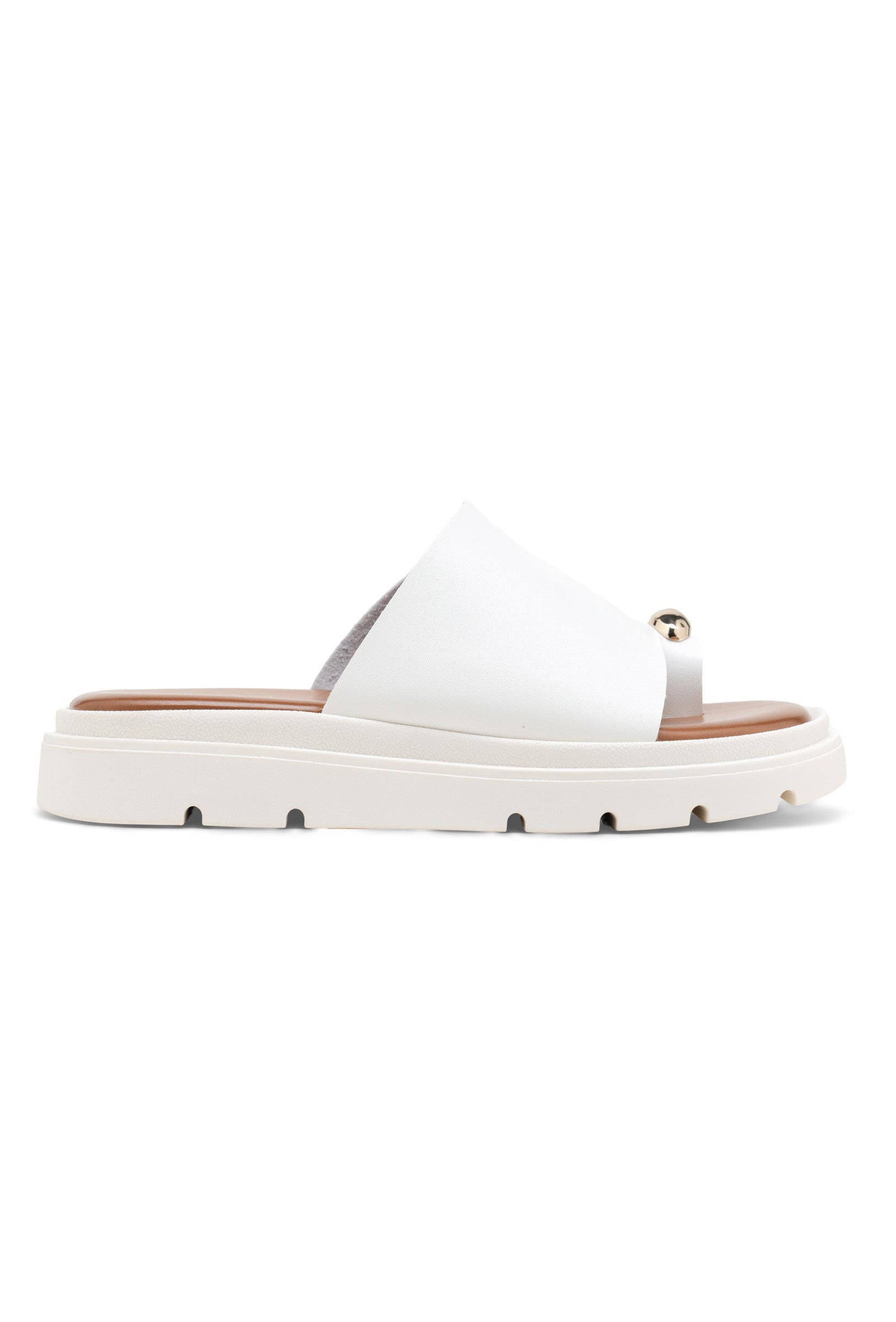 Sandale minimalistes à semelle épaisse et détail bijou
