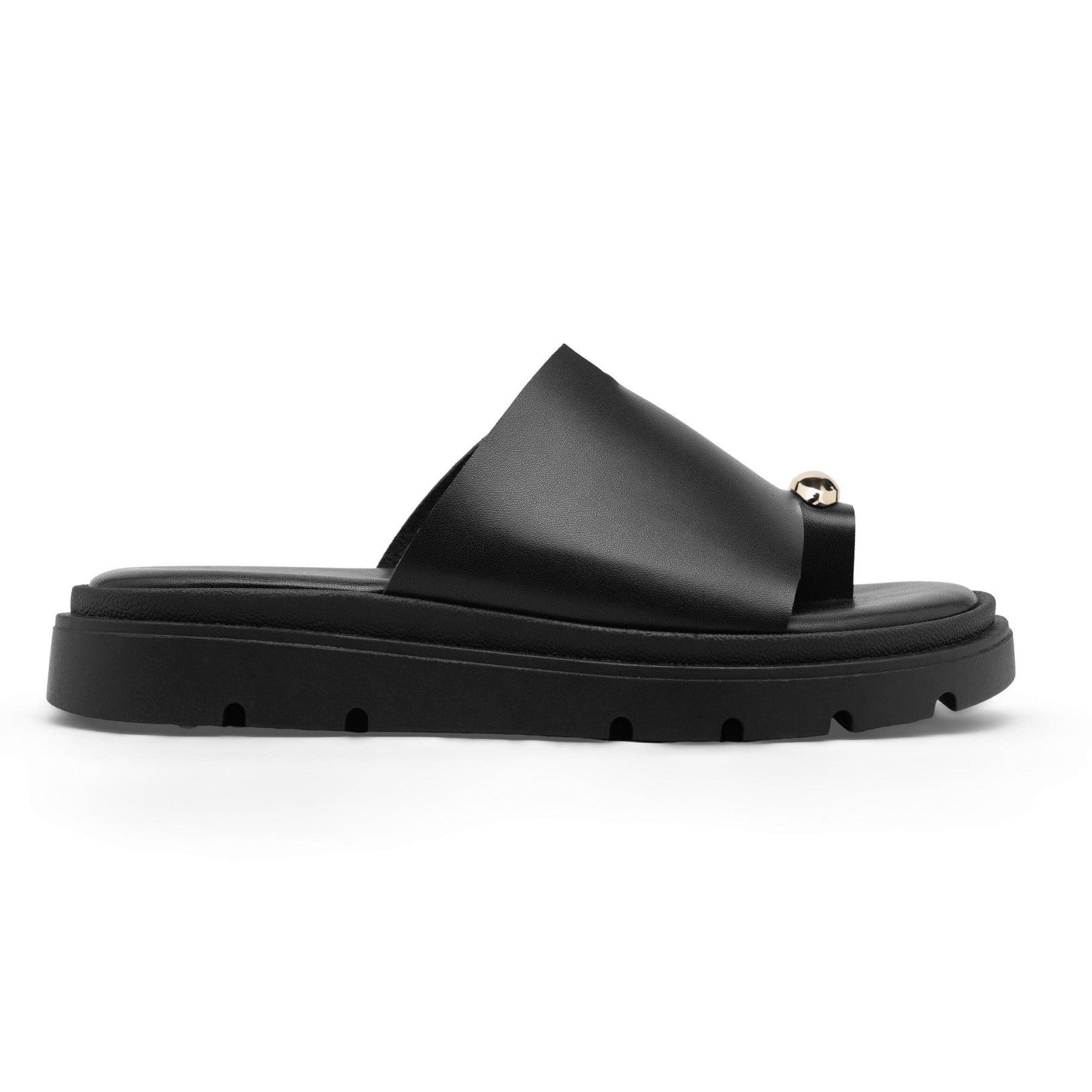 Sandale minimalistes à semelle épaisse et détail bijou