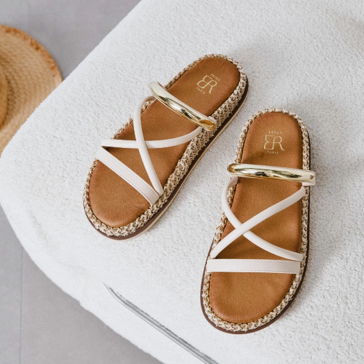 Sandales femme plates à brides fines croisées