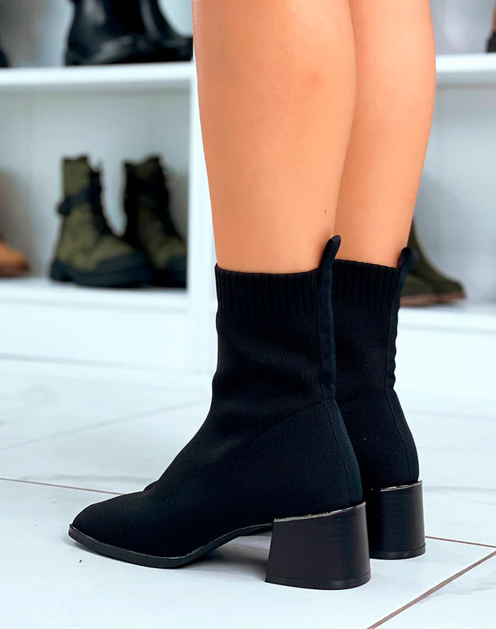 Demi botte glamour avec effet chaussette pour femme