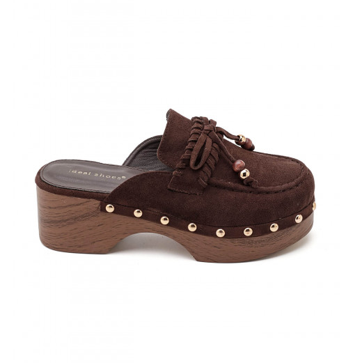 Mules Sabots Style Loafer en Daim