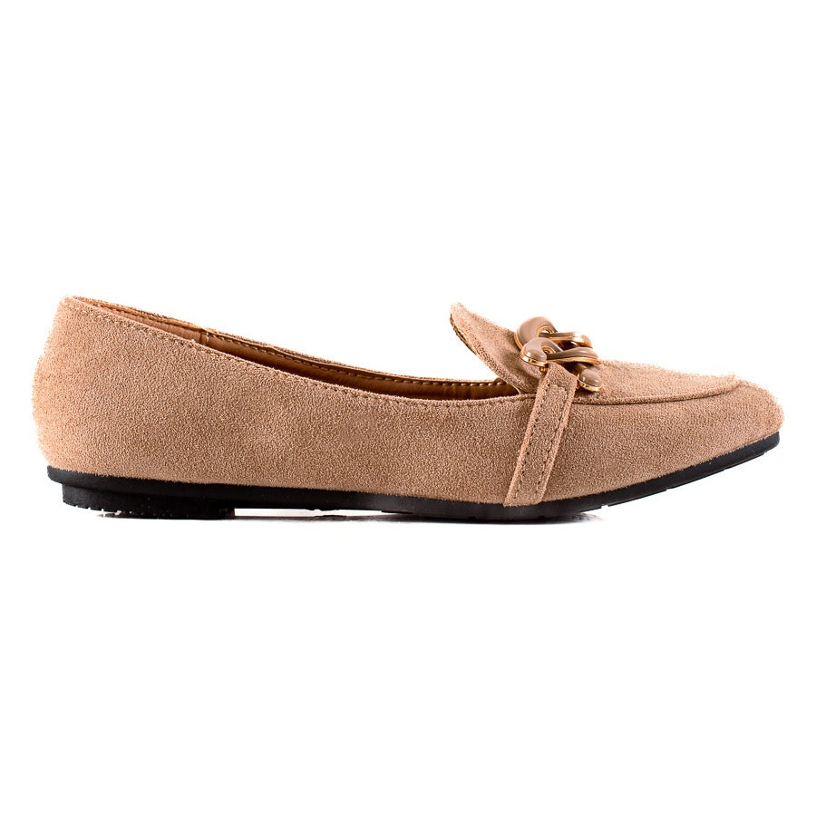 Mocassins en daim femme avec décoration