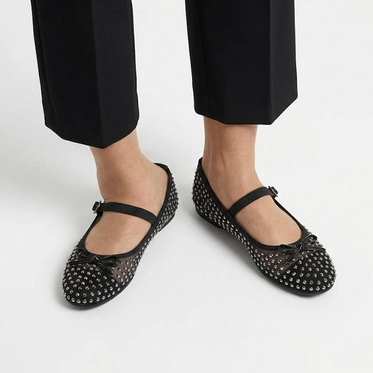 Ballerines Mary Jane en Résille Cristallisée