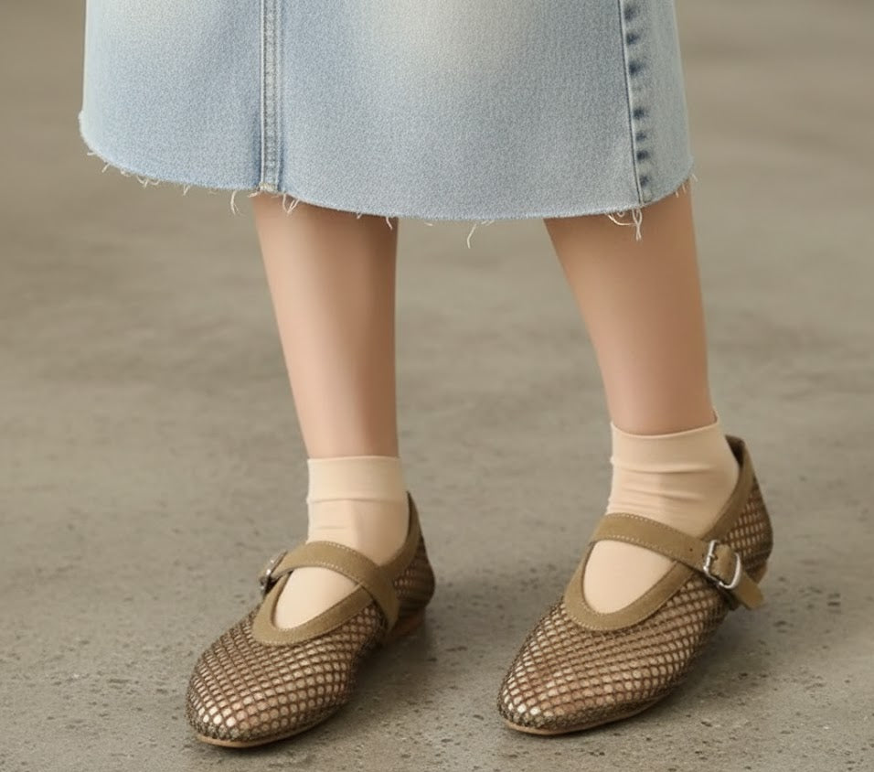 Ballerines Mary Jane en Résille
