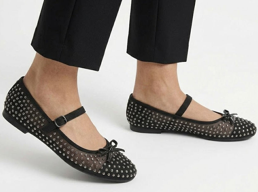 Ballerines Mary Jane en Résille Cristallisée