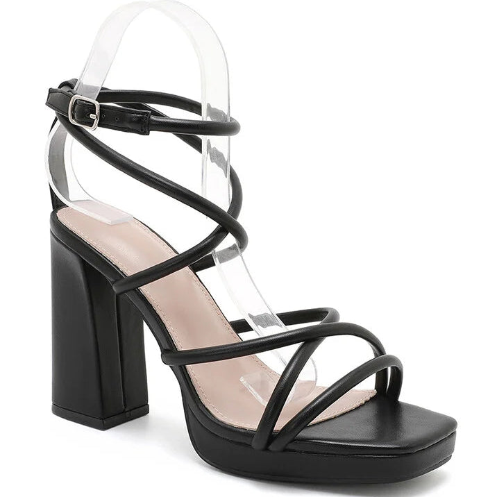 Sandale a talon bloc
